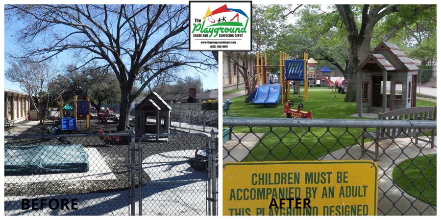 Before And After Photos - Playground Shade And Surfacing Depot